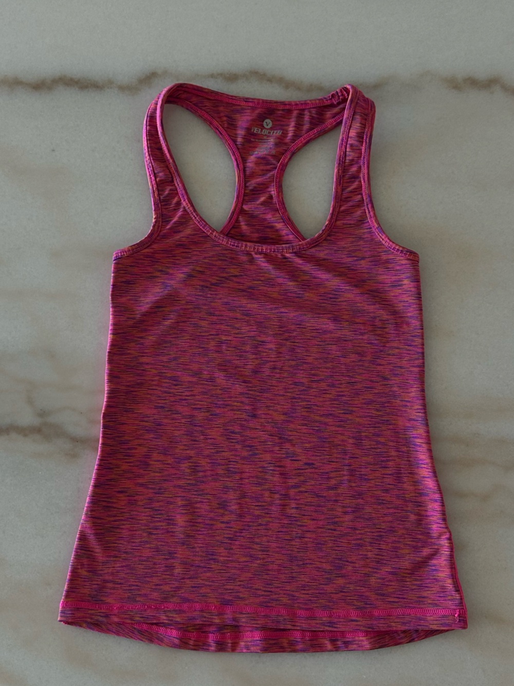Velocity Pink Space Dye Racerback Athletic Tank Top Women’s Medium